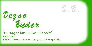 dezso buder business card